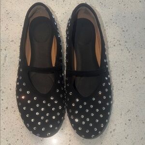 No Boundaries Black Rhinestone Flats